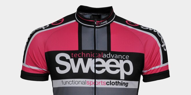 Růžovo-černý cyklistický dres Sweep