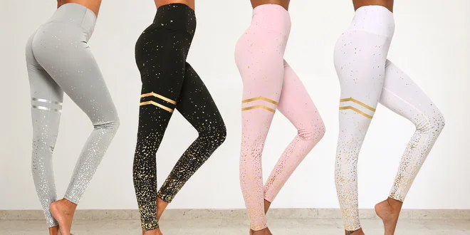 Elegantní sportovní legíny se zářivým potiskem