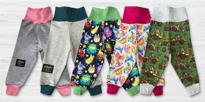 Tepláky pro miminka: vel. 50–98, česká výroba