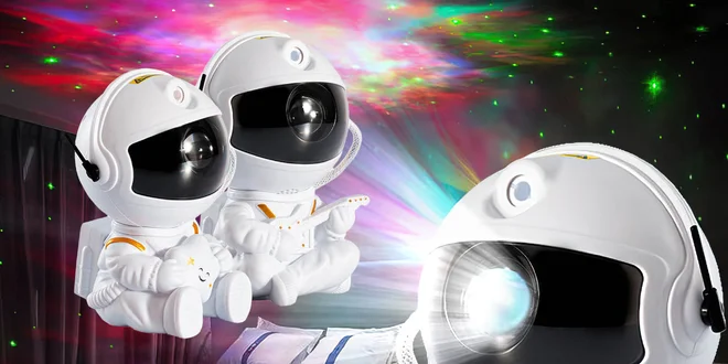 Astronaut jako projektor hvězdné oblohy do pokoje