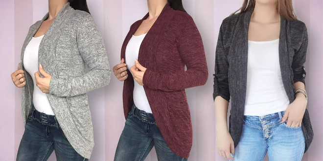 Pohodlné melírované kardigany pro dámy: různé barvy