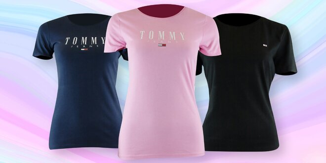 Dámské tričko Tommy Hilfiger: černé, růžové i modré
