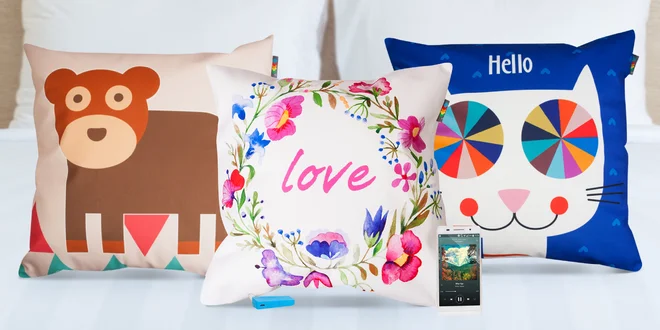 Hrající polštáře s reproduktory: Jack 3,5 mm