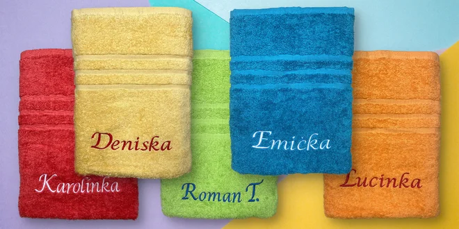 Froté ručník či osuška s vlastní výšivkou na přání