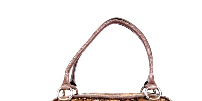 Bronzová kabelka značky Guess s hadím vzorem