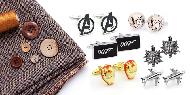 Manžetové knoflíčky: Iron Man, Bond i letadlo