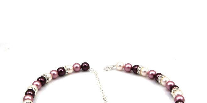 Dámský perlový náhrdelník Royal Adamas s fialkovými perlami