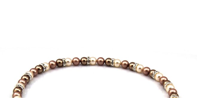 Dámský perlový náhrdelník Royal Adamas s hnědými perlami