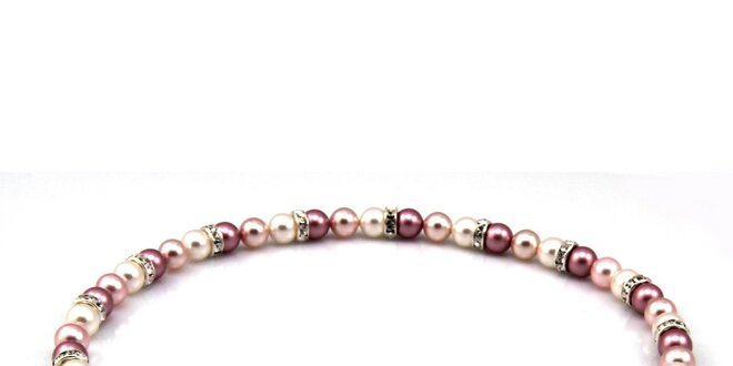 Dámský perlový náhrdelník Royal Adamas s lila perlami