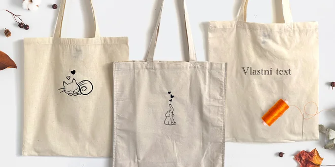 Plátěná taška s vlastní výšivkou: obrázek nebo text