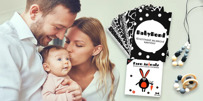 BabyBond: kontrastní knížky, hračky i milníkové karty