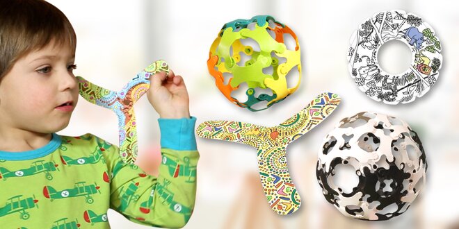 Hračky pro děti od 4 let: bumerang, disk i stavebnice