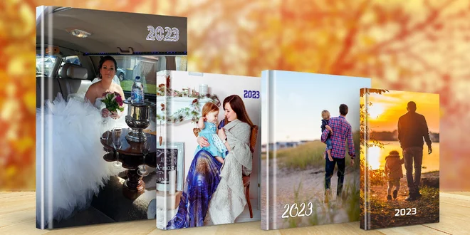 Vreckové klasické i laminované diáre z vlastných fotografií