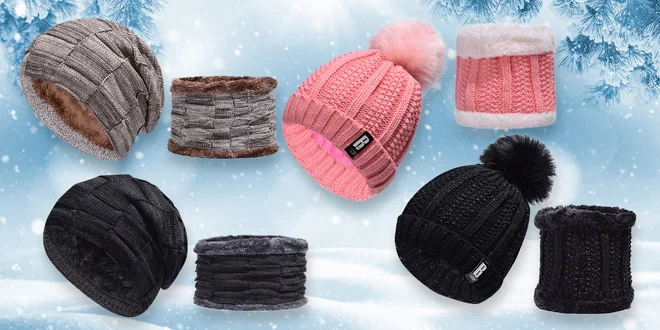 Pánské i dámské hřejivé sety: čepice a nákrčník