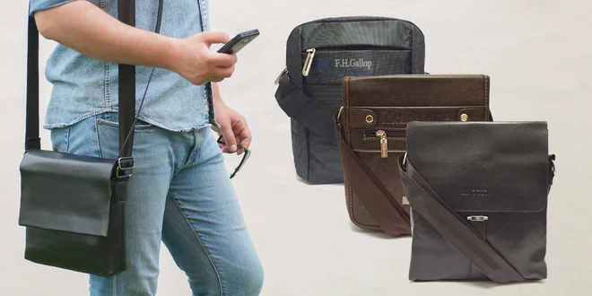 Elegantní pánské crossbody tašky: textil či eko kůže