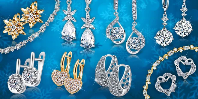 Třpytivé náušnice a náramky La Diamantina