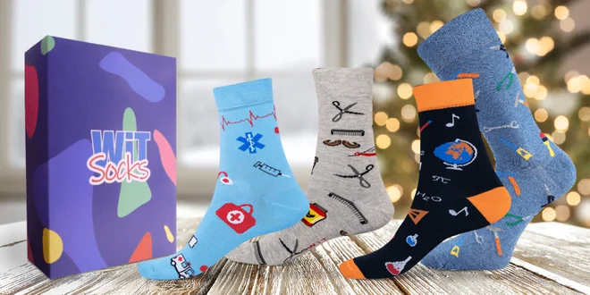 Dárkový set tří párů ponožek s motivy povolání