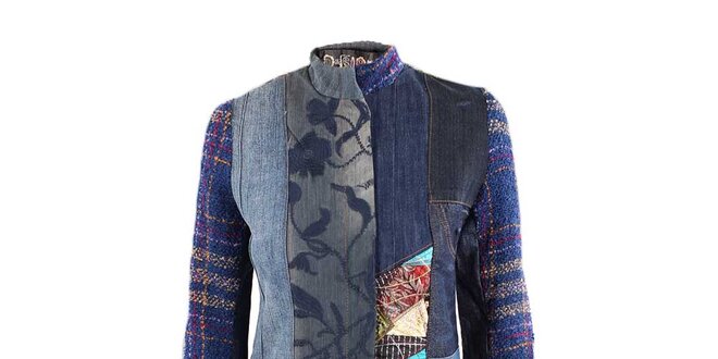 Dámský džínový kabátek s látkovými detaily Desigual