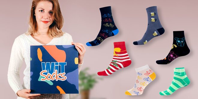 Wit box s 12 páry veselých ponožek pro celou rodinu