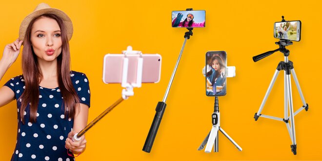 Stativ i selfie tyče: teleskopické či s Bluetooth