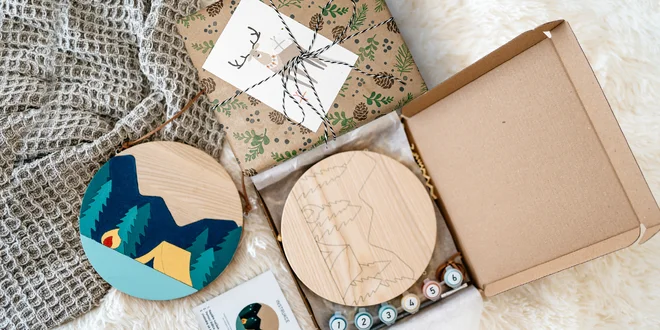 Dřevěné kreativní sady: hygge i v dárkovém balení