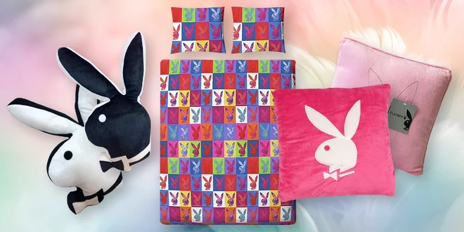 Plyšové polštáře či bavlněné povlečení Playboy