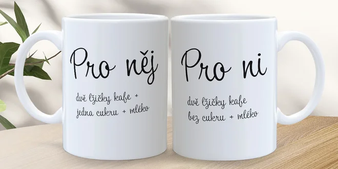 Originální párové hrnečky s vlastním potiskem