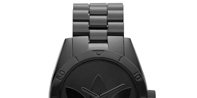 Černé ocelové hodinky Adidas