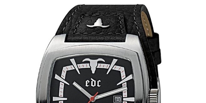 Černé hodinky s koženým řemínkem EDC by Esprit
