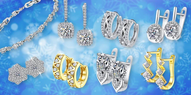 Třpytivé náušnice a náramky La Diamantina