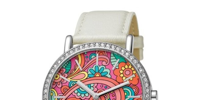 Dámské smetanové hodinky s barevným ciferníkem EDC by Esprit