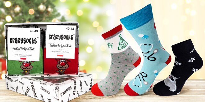 Bláznivé ponožky s motivy Vánoc i piva