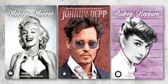 Kalendáře na rok 2023: Depp, Hemsworth, Monroe ad.