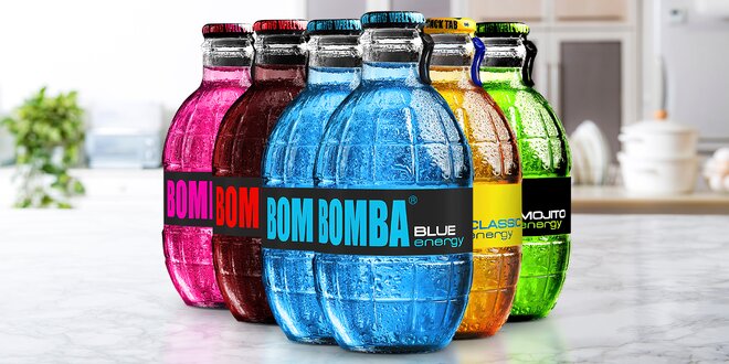 Sety 6 energetických drinků Bomba ve skle + dárek