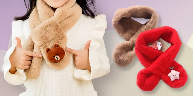 Dětské plyšové šály se zvířátky nebo hvězdičkou