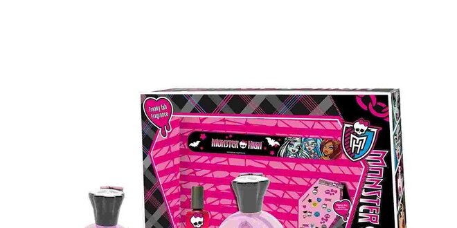 Monster High dárková sada - toaletní voda 50 ml, Lak na nehty, Pilník, Nehtové nálepky