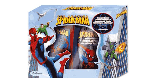 Spiderman dárková sada - sprchový gel šampon 2v1 250ml+toaletní taška