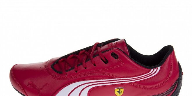 Pánské červené tenisky Puma Ferrari s černými a bílými detaily