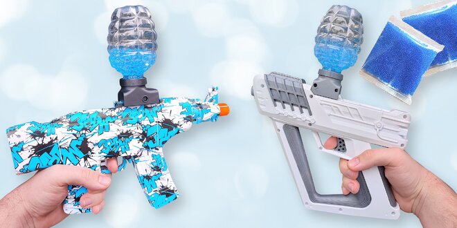 Pistole na vodní gelové kuličky: různé modely
