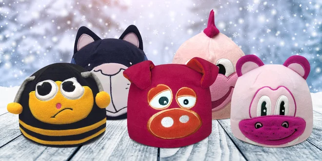 Dětské čepice Mess s vyšitým motivem zvířátka