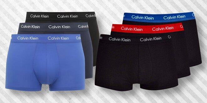 Troje bavlněné boxerky Calvin Klein v černé i modré