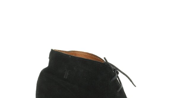 Dámské černé semišové kotníkové boty Foreva