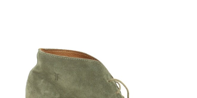 Dámské šedo-zelené semišové kotníkové boty Foreva