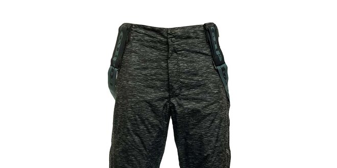 Pánské šedo-černé melírované lyžařské kalhoty Loap