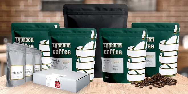 Kávy Typhoon coffee z Brazílie, Rwandy i Keni