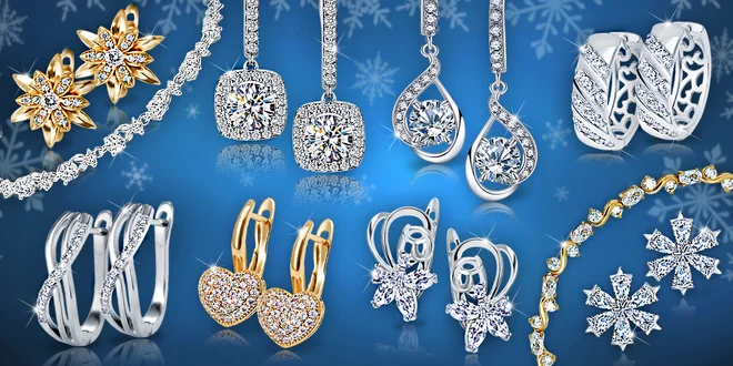 Třpytivé náušnice a náramky La Diamantina