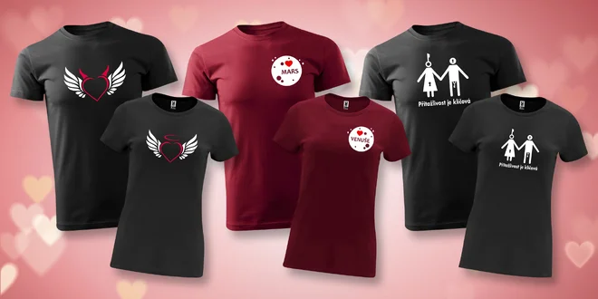 Valentýnská trička pro zamilované pány i dámy