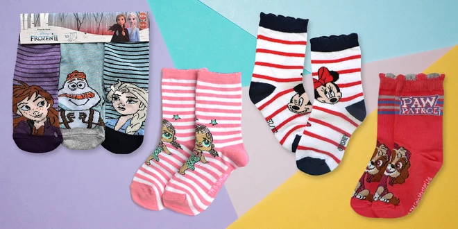 Dívčí ponožky s postavičkami: Frozen, Minnie a další