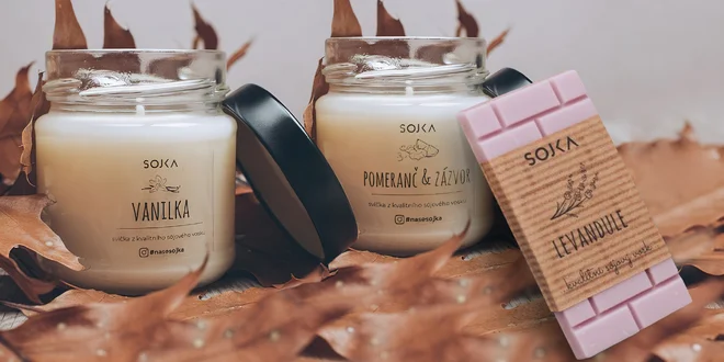 Sójové svíčky s víčkem a vosky do aromalamp