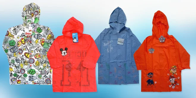 Dětské pláštěnky s hrdiny z animáků